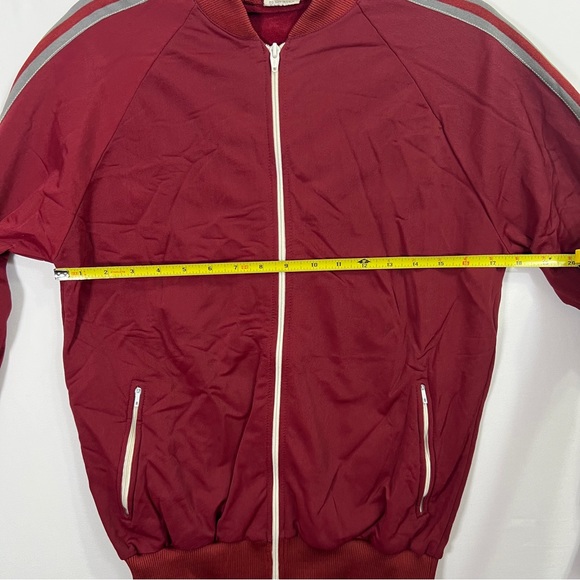 Vintage 70s David Gregg Full Zip Track Jacket Maroon Men’s Size Small Athletic - Picture 6 of 7